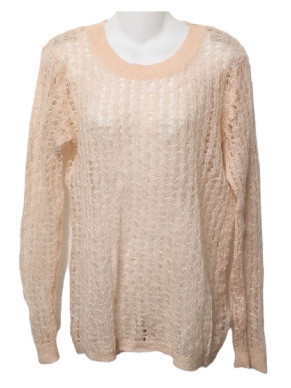 FRENCHI Open Knit Wool Mohair Blend Sweater XL